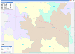 Powder RiverCounty, MT Wall Map Color Cast Style 2023